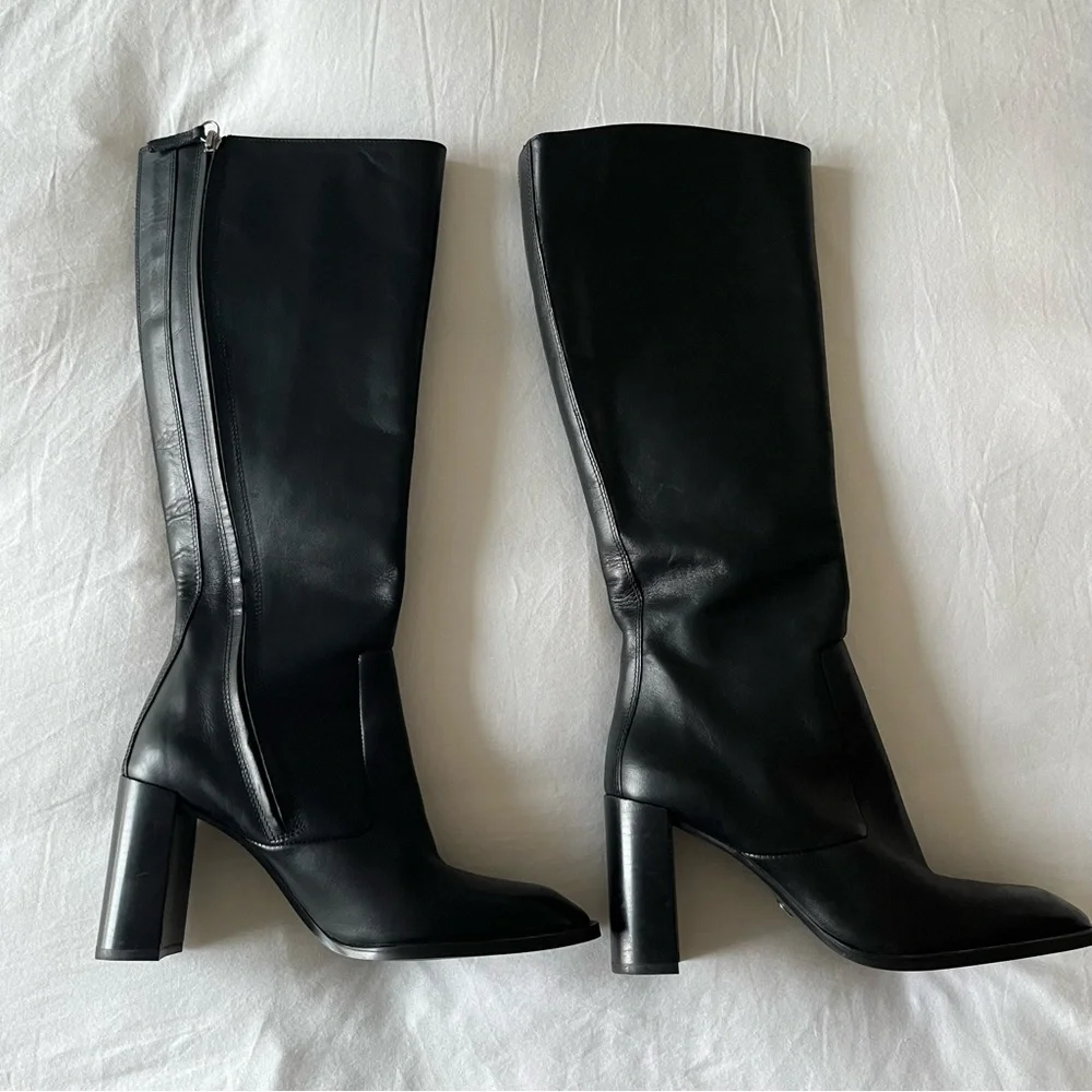 Zara Black Knee-High Boots - Picture 2 of 9